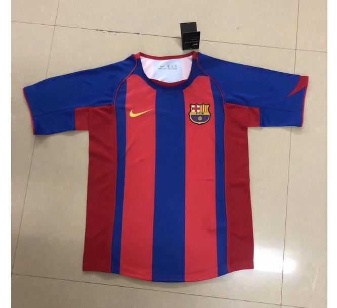 2004-05 Barcelona Retro Home Kit Soccer Jersey